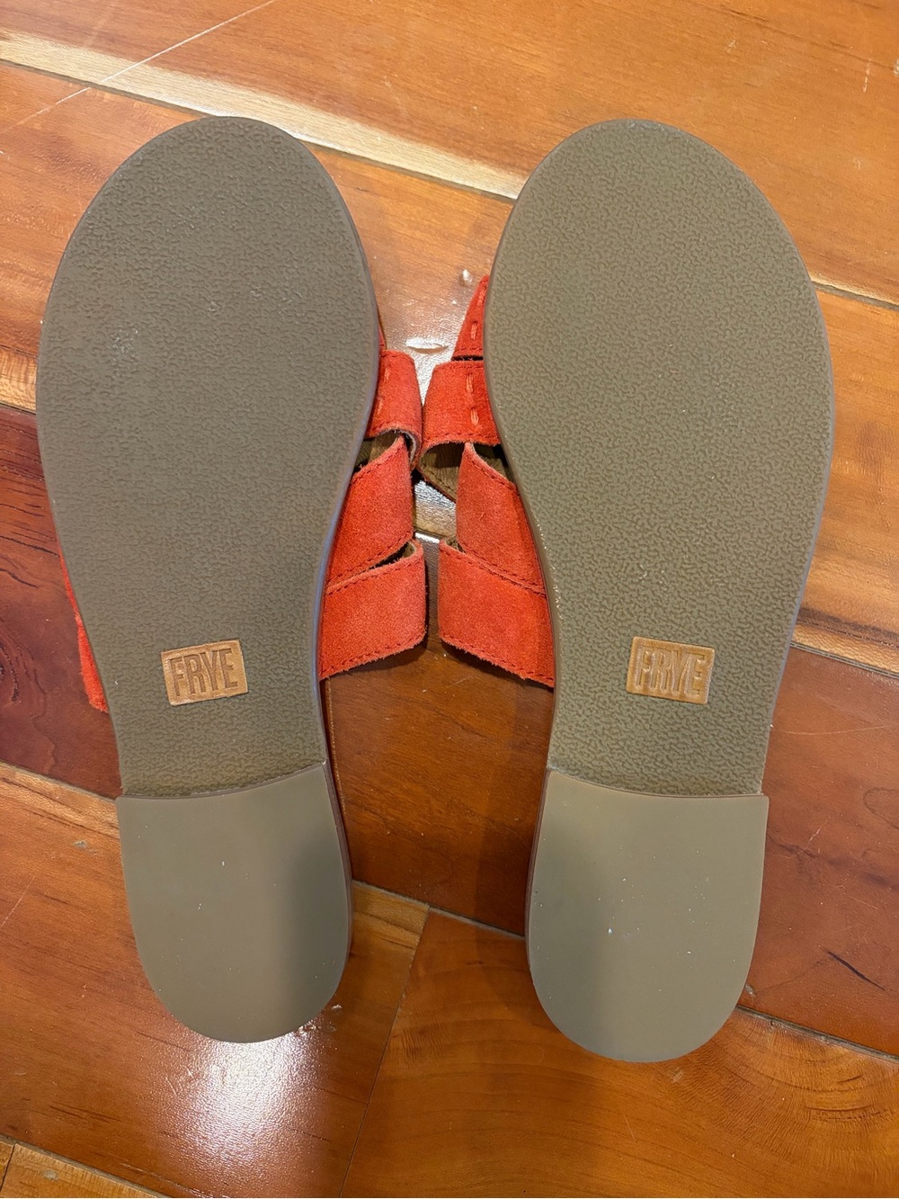 Frye Orange Suede Crisscross Slide Mules - Picture 5 of 6